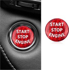 Car Push Start Button Cover, 25-26mm Engine Start Button Cover Carbon Red