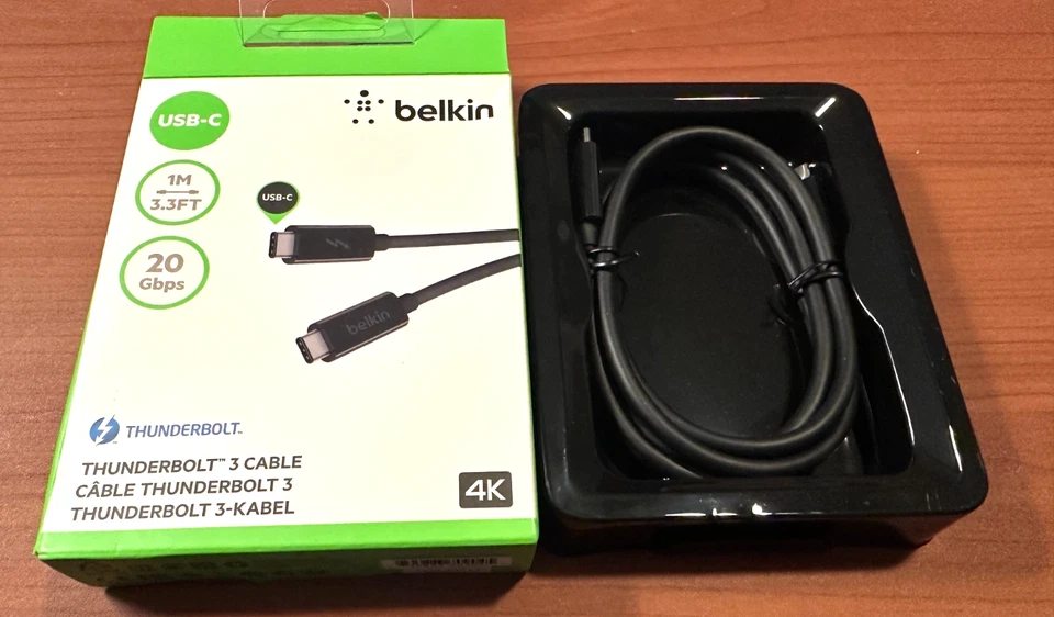 NEW Belkin Thunderbolt 3 4K USB-C To USB C Data Transfer Cable 1M 3.3ft 20GBps - Image 3 of 3