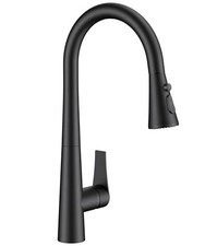 High Black Kitchen Faucet with Pull Down Sprayer, Classic High Arc Matte Black