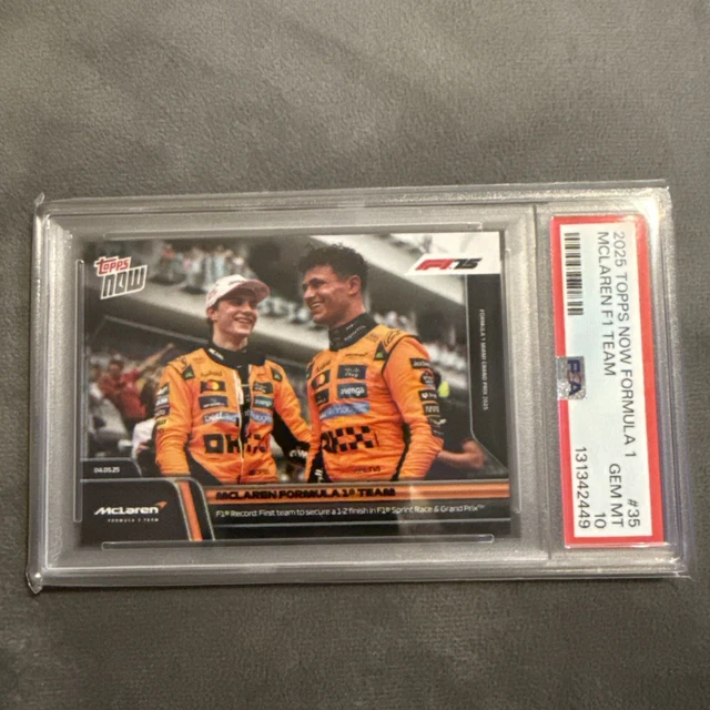 PSA 10 2025 Topps NOW F1 McLaren Formula 1 Team 1-2 Finish Sprint & GP #35