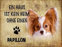 Holzschild 30X40 Cm Papillon Hund Ohne Kein Heim Deko Geschenk Holz Schild