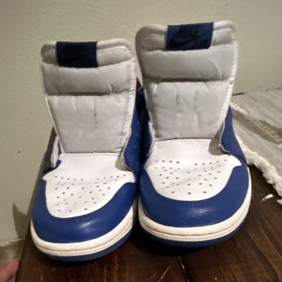 Nike Air Jordan 1 Low Blue White Black Leather Basketball Sneakers