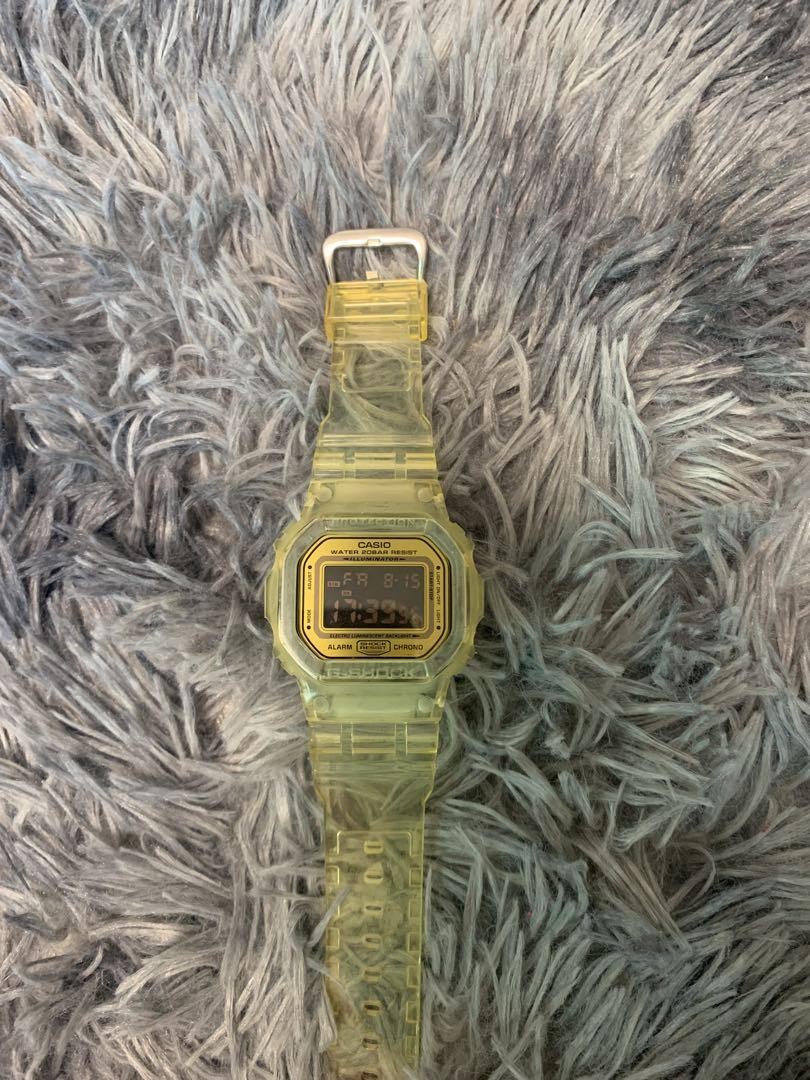 Casio Digital Waterproof Watch with Alarm Stopwatch in Yellow Clear
