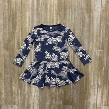 tea cotton asian inspired floral long sleeve drop waist fit and flare dress 4