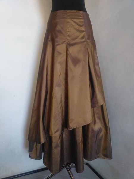 Women Oscar de la Renta Skirt Mustard Silk 34