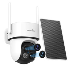 Wansview 2K 3MP Dual-Cam Wireless Solar Security Camera 360 PTZ Human Detection