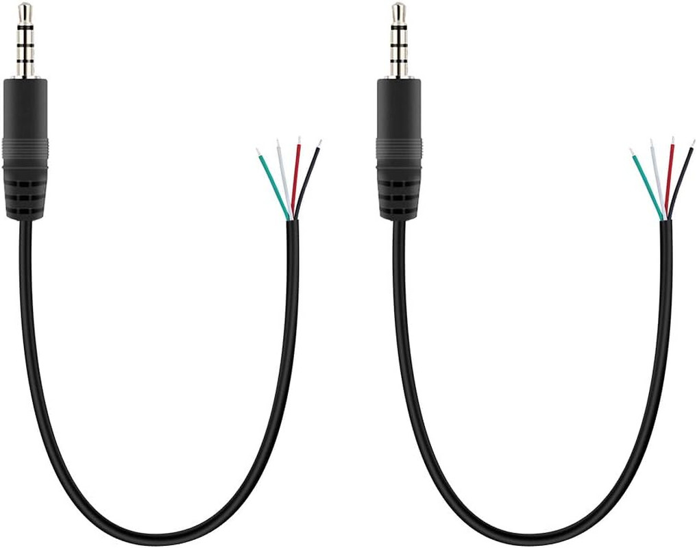 Fancasee 2-Pack 3.5Mm 1/8" to Speaker Wire TRRS Stereo Male Plug to Bare Wire Pi