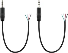 Fancasee 2-Pack 3.5Mm 1/8" to Speaker Wire TRRS Stereo Male Plug to Bare Wire Pi