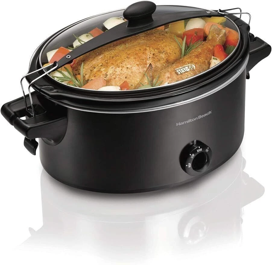 6-Quart Stay or Go Portable Slow Cooker with Lid Lock Dishwasher-Safe Crock Blac