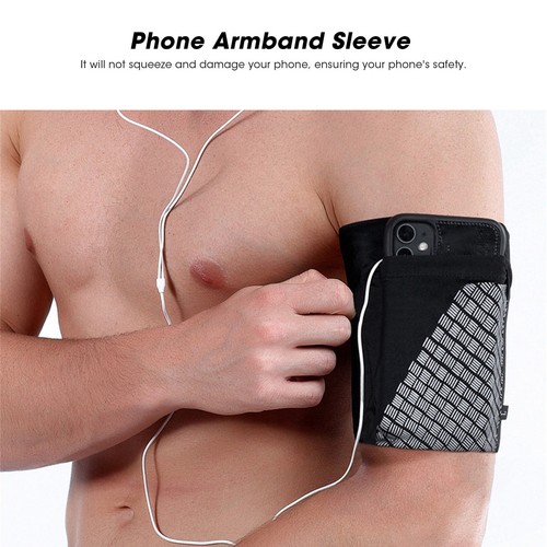 Support de brassard de téléphone portable de sport sangle bracelet de course pochette étui noir - Photo 8 sur 24