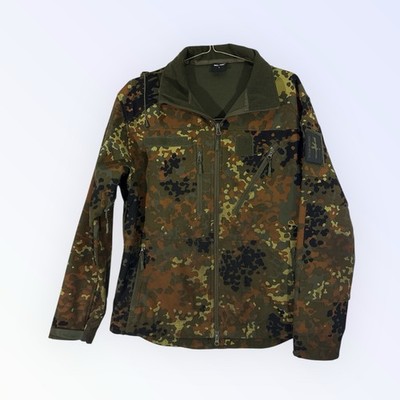 MIL-TEC Softshell tactical jacket SCU 14 German Flecktarn camo hiking LARGE