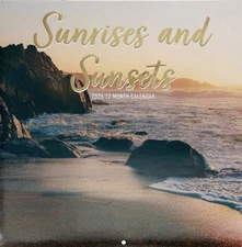 Sunrises and Sunsets 2026 Wall Calendar 12 Months 12” x 24“ When Opened  New