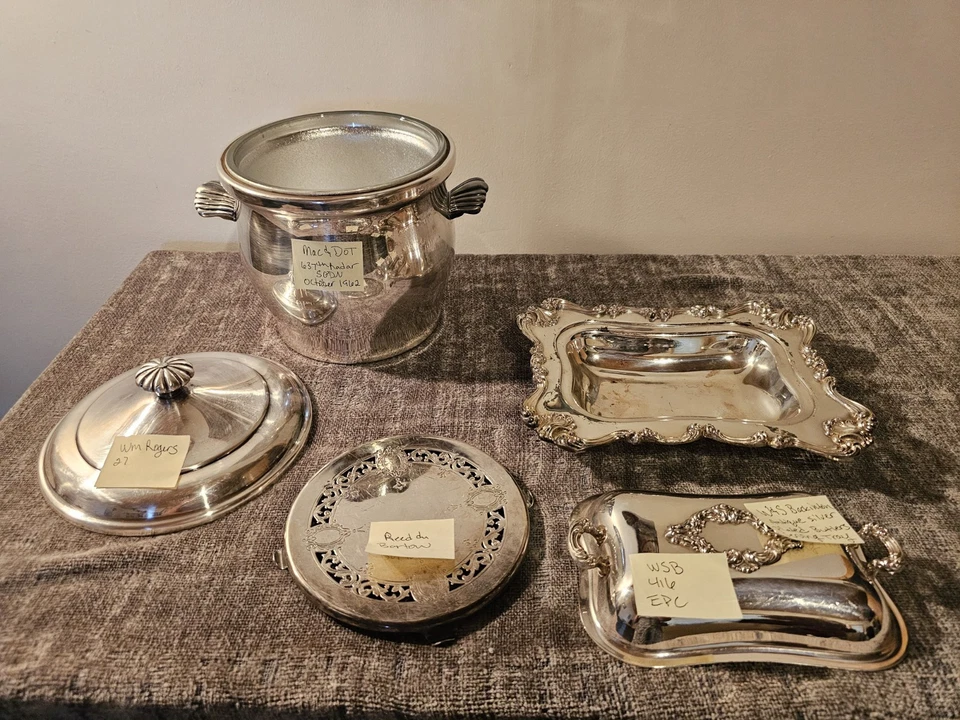 VINTAGE- ANTIQUE Silverplate Dishes LOT OF 3- W&S- REED/BARTON- WM Rogers-MacDoT - Image 4 of 4