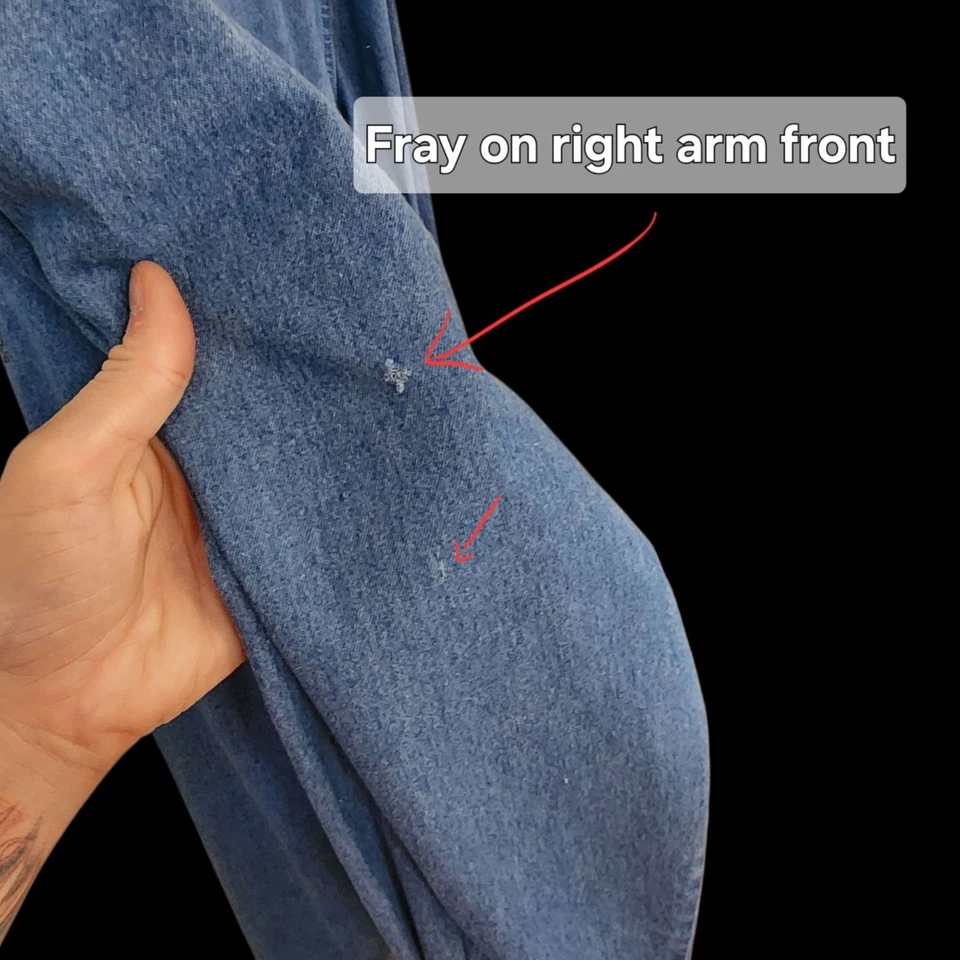 Camisa vaquera vintage para mujer años 90 Y2K bordada pájaro otoño chaqueta cardinal XXL 1X Foto 4 de 4