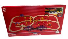Vintage KID CONNECTION 80 Pieces Wooden Train Set NEW FACTORY SEALED