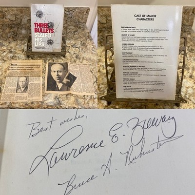 Three Bullets Sealed His Lips Signed Ephemera Lot Warren Hooper Assassination PB