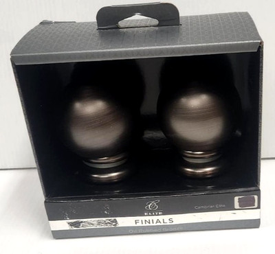 Cambria Elite Pair Of Oil Rubbed Bronze Paragon Finials Use With Drapery Rods