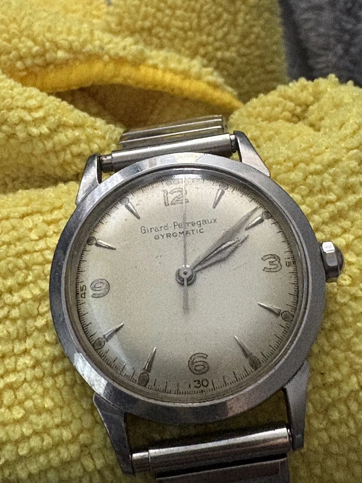 稀有老式/复古 20 世纪 50 年代 GIRARD-PERREGAUX GYROMATIC MAN'S 手表/免运费美国 -  — 第 2/4 张图片