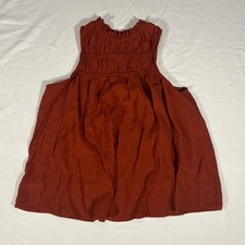 Nine West Medium Rust Sleeveless Ruffle Neckline Blouse Casual