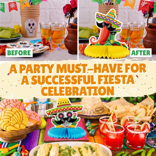 Mexican Table Centerpiece Set - 10 Pack - Cinco de Mayo Party Decorations Fie... - Picture 7 of 7