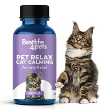 Pet Relax Cat Calming Anxiety Relief, Natural Calming Care for Cats, Cat Stre...