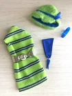 VTG Barbie NOW KNIT Blue Green Dress Belt Hat Scarf MOD 70s COMPLETE #1452 NM