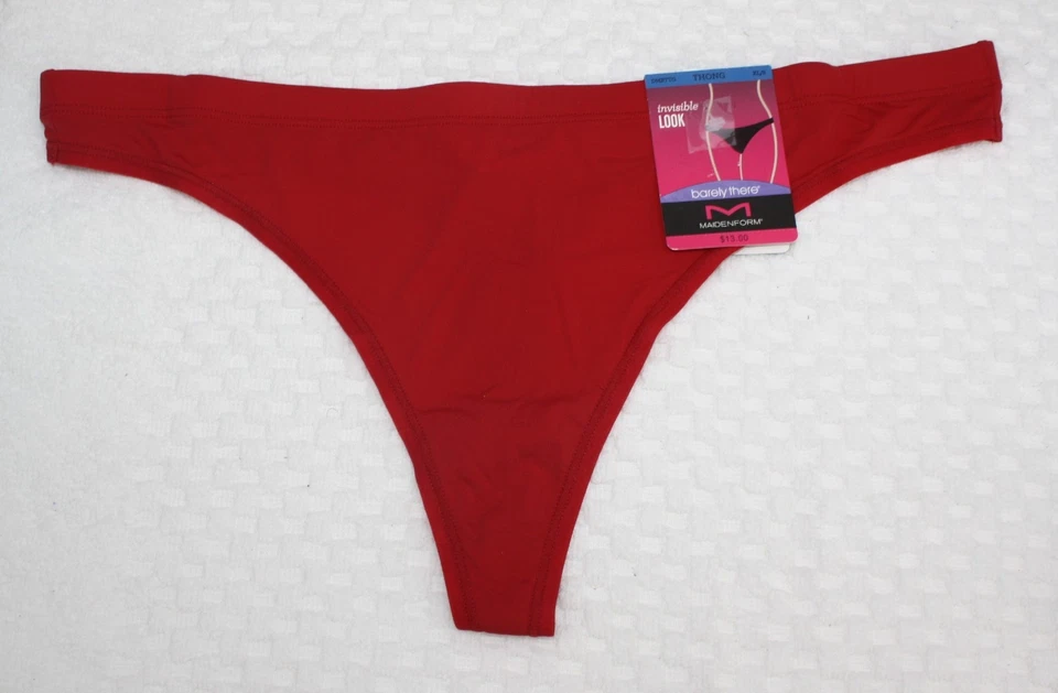 NWT set of 3 BARELY THERE invisible look THONG BLACK RED FLORAL 8/XL - Image 3 of 4