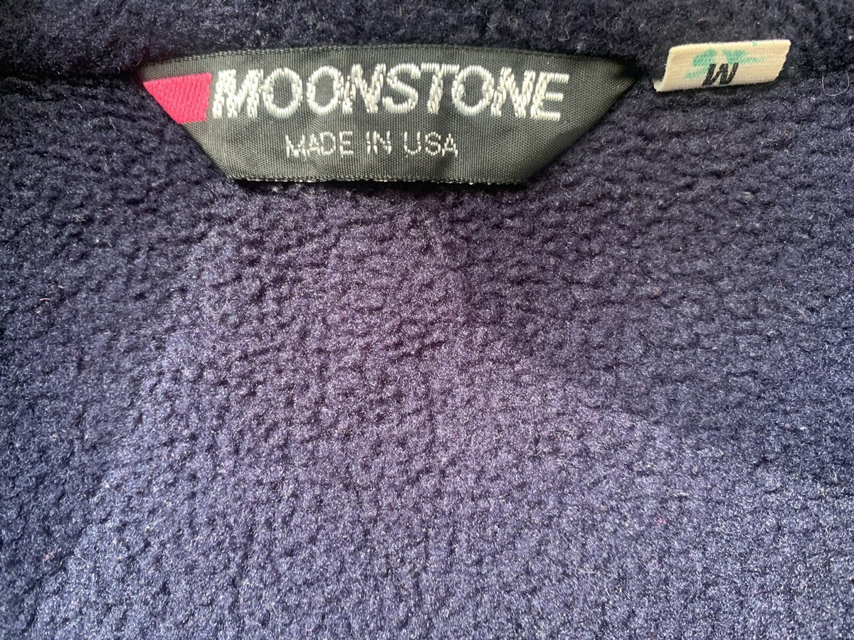 Vintage 80s 90s Moonstone Fleece Indigo Purple Zip Jacket Womens 