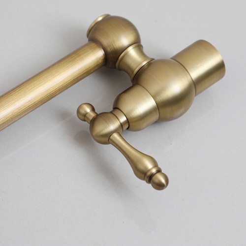 360°Swivel Bathroom Sink Faucet Antique Brass Folding Mixer Wall Mount Basin Tap - Picture 6 of 12