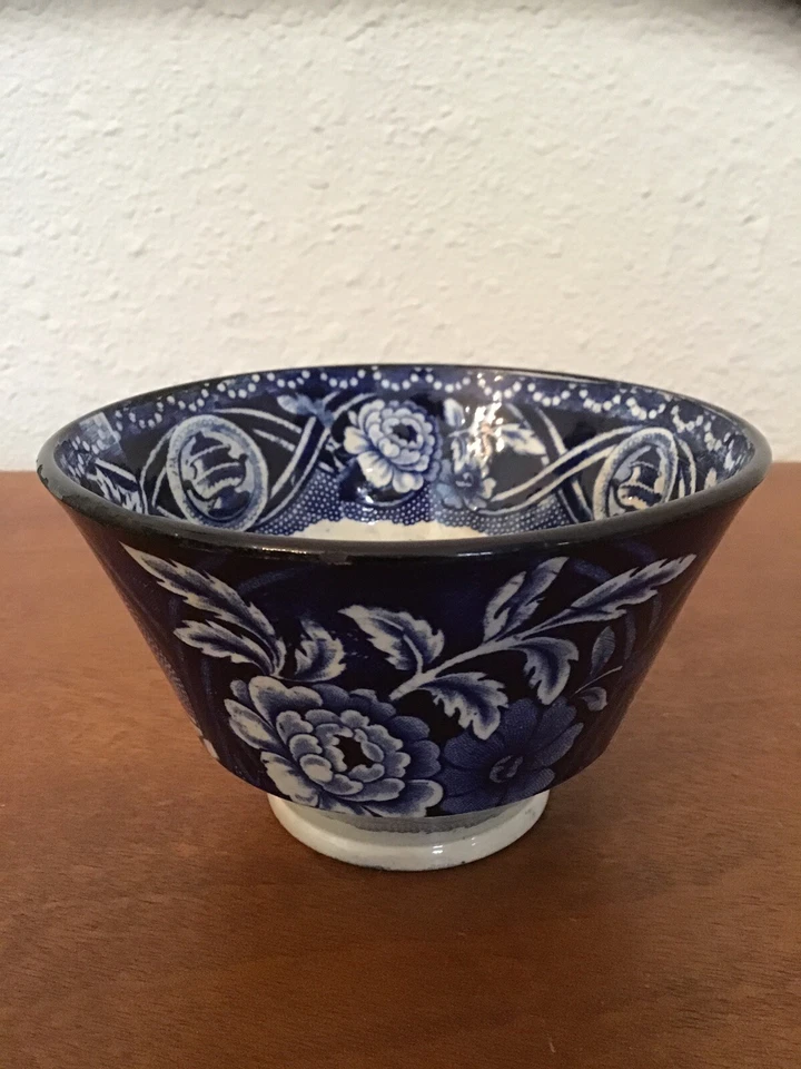 Antique Blue & White Cup Floral & Flower Pot Decorations Early 1800’s Holds 10oz - Image 4 of 4