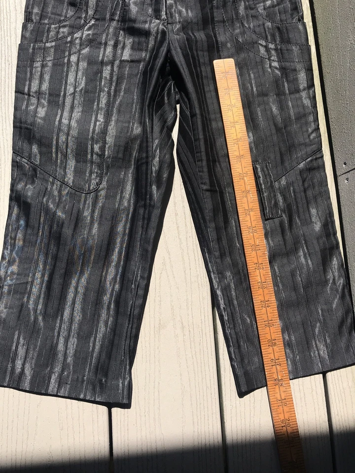 Pantalones Cortos Poleci Negros Talla 4 Pequeños Agujeros para Cinturón Bolsillos Fromt Cremallera Botones Foto 4 de 4