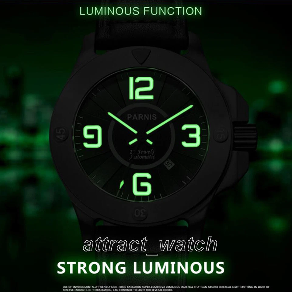 47mm Parnis 21 Jewels Miyota Automatic Men's Wristwatch Sapphire Luminous Marker - Image 4 of 4