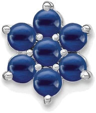 14k White Gold Sapphire Floral Slide Pendant