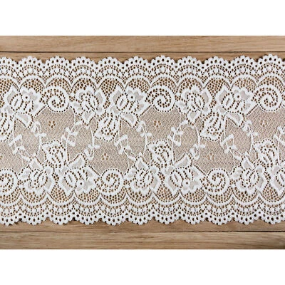 15cm Tischläufer Spitze 9m Vintage Tischband Breites Blumen Spitzenband Weiß - Bild 1 von 4