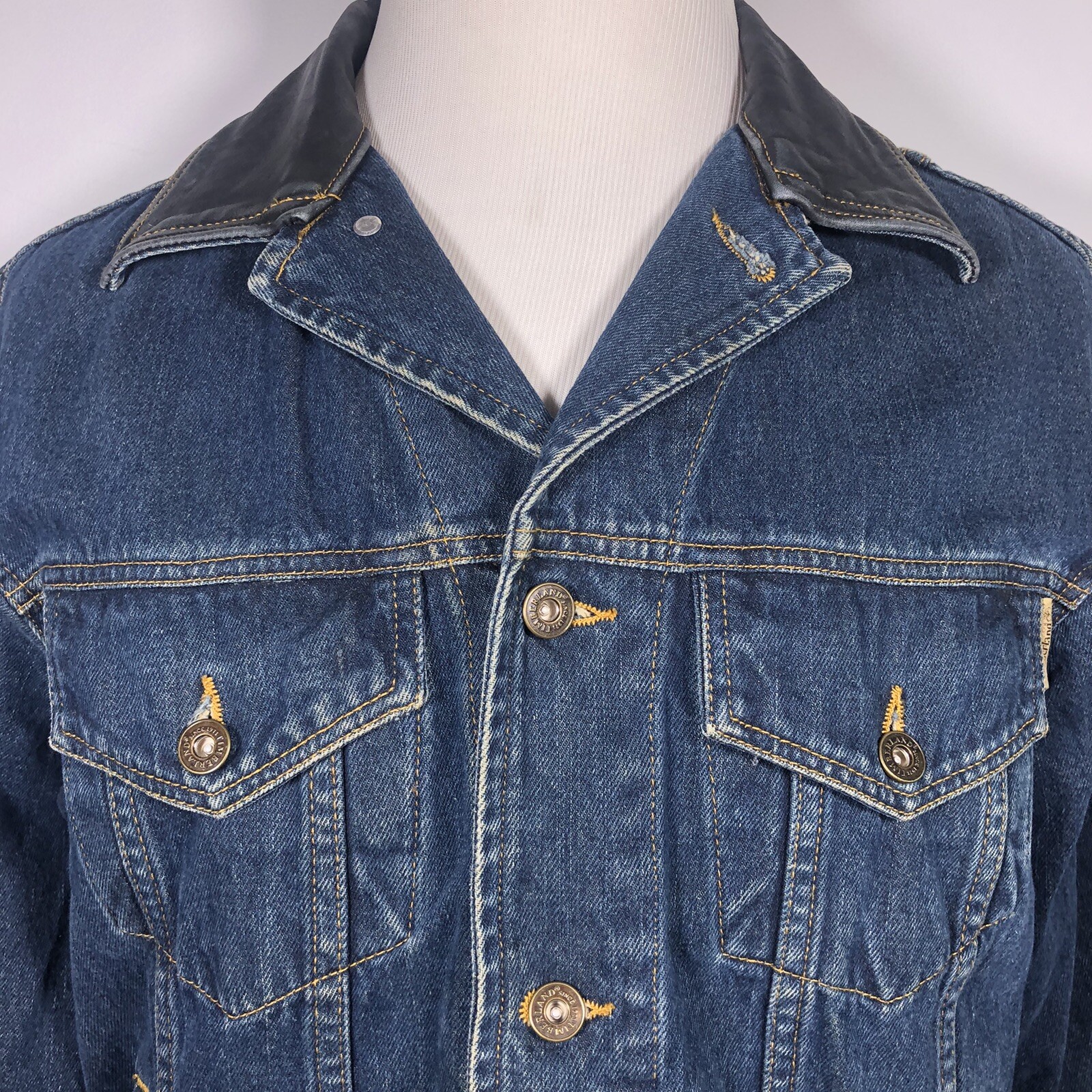 Timberland Denim Jean Jacket with leather collar Gem