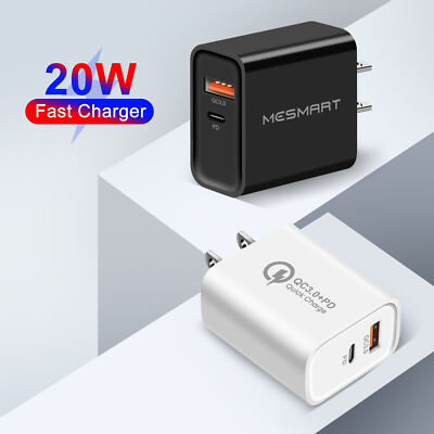 For Apple iPhone 11 12 13 14 Pro Max XR XS lot Fast USB+Type C Wall Charger Plug