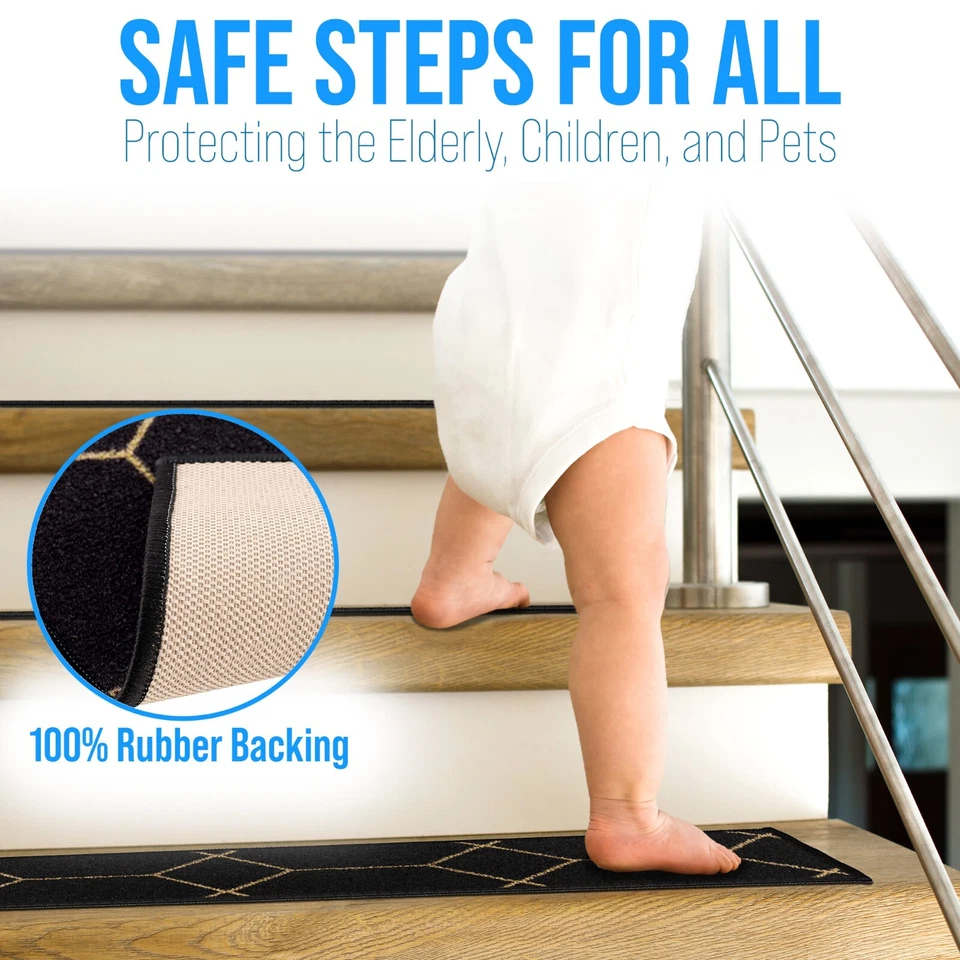 Peldaños de escalera duraderos antideslizantes antiadhesivos resistentes a las manchas lavables 8"x26" Foto 3 de 4