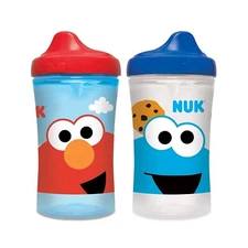 NUK Sesame Street Hard Spout Cup, 10 Oz, 2 Pack Cookie Monster & Elmo