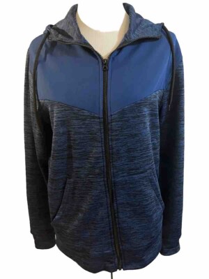 RBX Woman Medium Jacket Active Long sleeve Top Hooded Zip Up Athleisure Blue SzM