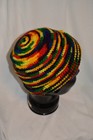 Hand crafted multicolor festive striped cozy crochet acrylic unisex hat small — photo 2
