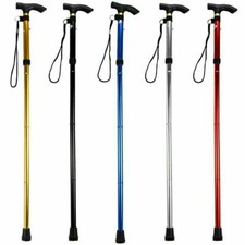Easy Adjustable Folding Cane Flower Style & Plain Design Walking Stick