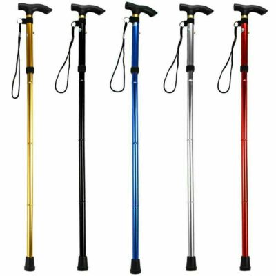 Easy Adjustable Folding Cane Flower Style & Plain Design Walking Stick ...