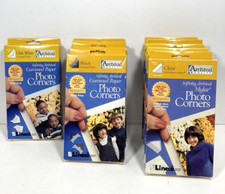 Lot 9 Boxes Lineco Archival Photo Corners - OLDE WHITE, BLACK, CLEAR New