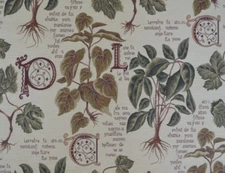 Yds Avail - 40/ Vintage Upholstery Tapestry/ FIG LEAVES/ Heavy Weight / 55" Wide