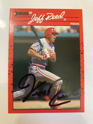 JEFF REED Signed 1990 Donruss #351 Autograph Auto (1990 Cincinnati Reds ...