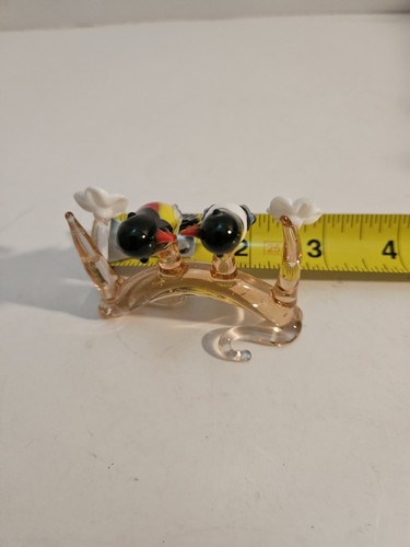Vintage Murano Glass Blown Art Glass Love Birds On Branch With Flowers - Picture 6 of 7