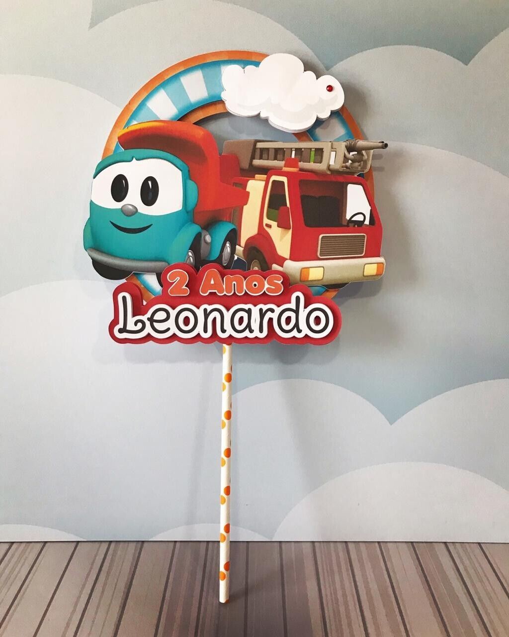 Leo The Truck Vehicles Cake Topper Cake Picture Fondant Zuckerbild