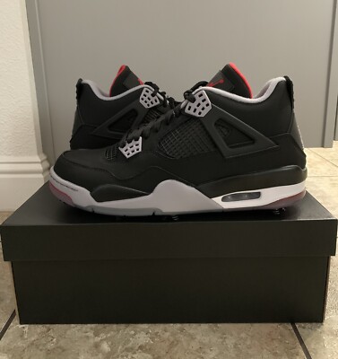 シューズ(男性用) NIKE JORDAN 4 GOLF BRED US8 CU9981-002 Nike Air Jordan 4 Golf Black True Red CU9981-002 Men's Size