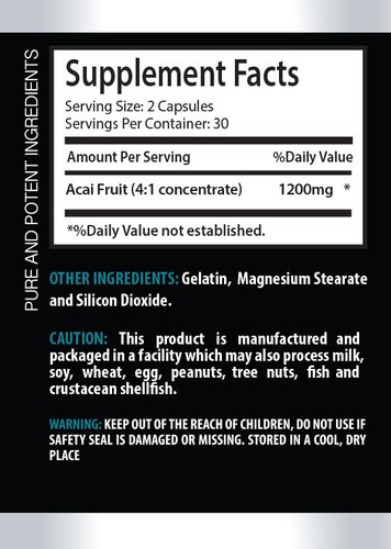 ACAI Berry 1200mg - Weight Loss Support - Heart Health - Anti-Aging (3 Bottles) - Picture 2 of 12