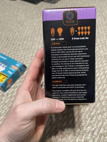 Sleek Lighting 4 Pack CFL 23W GU24 27K bulbs new (2) - Picture 2 of 2